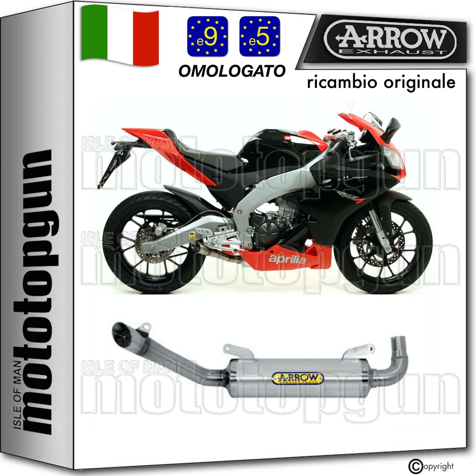 ARROW SCARICO CAT OMOLOGATO THUNDER ALLUMINIO APRILIA RS4 125 2011 11 2012 12