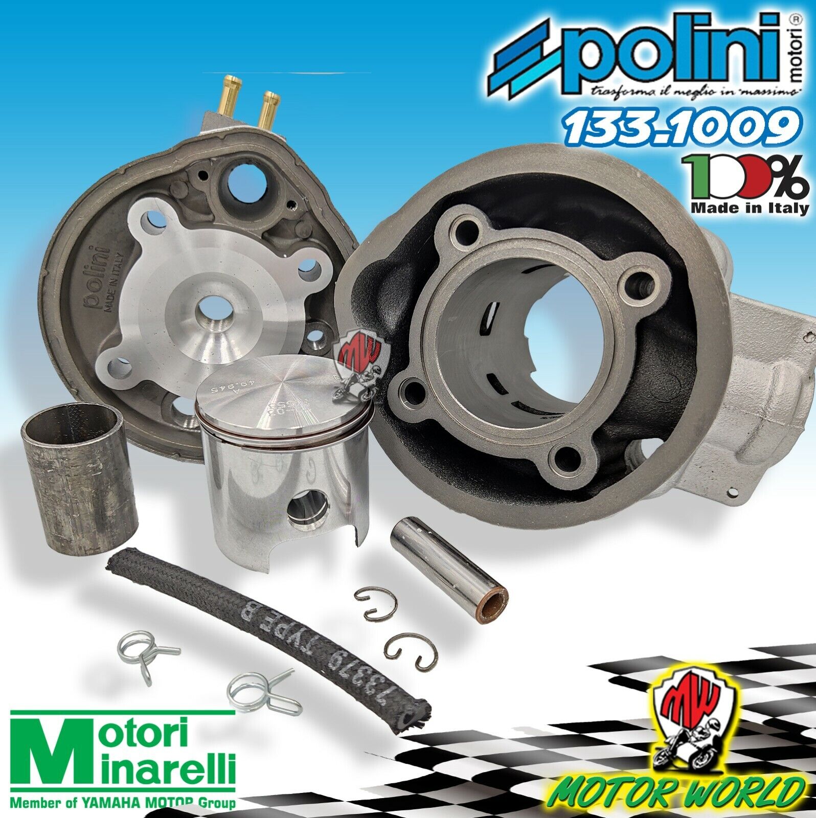 133.1009 KIT GRUPPO TERMICO MODIFICA GHISA D.50 POLINI HM CRE 50 Minarelli AM6