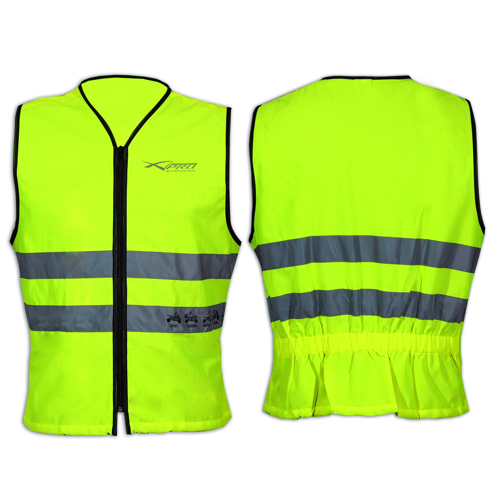 Bright Vest Hi Vis Motorcycle Mortorbike Scooter Quad Gilet High Visibility  M