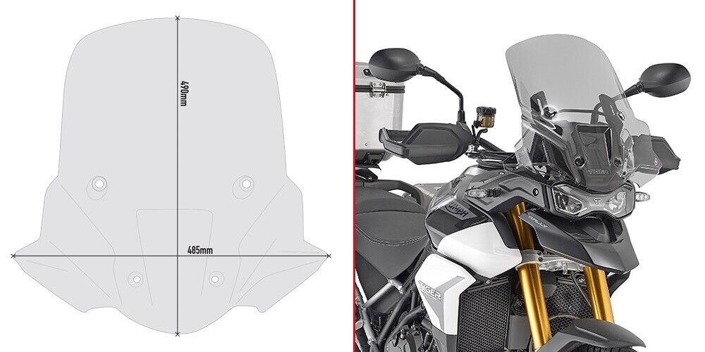 D6415S GIVI CUPOLINO fume fumé per  TRIUMPH Tiger 900 2020 2021 2022