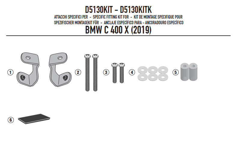 GIVI Kit Spoiler Attacchi Parabrezza per BMW C 400 X 2019 - 2022