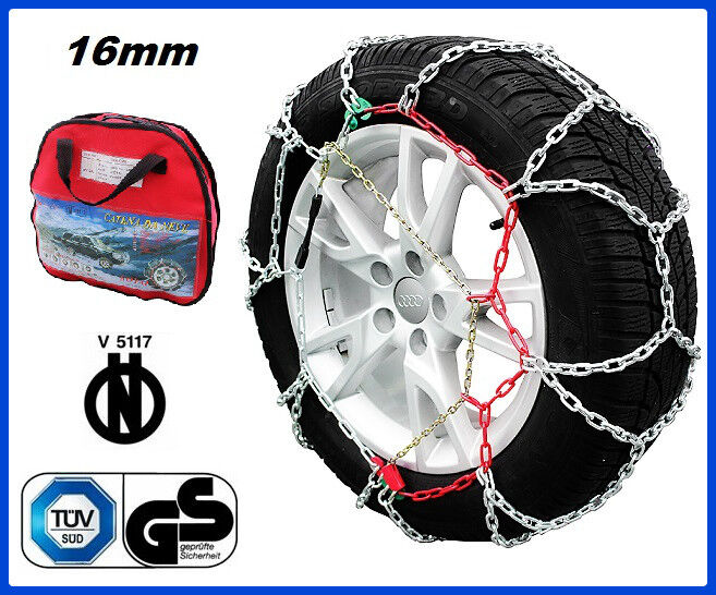 CATENE DA NEVE 16mm OMOLOGATE V5117 4x4 SUV PER PNEUMATICI 185/80-15 185/80 R15