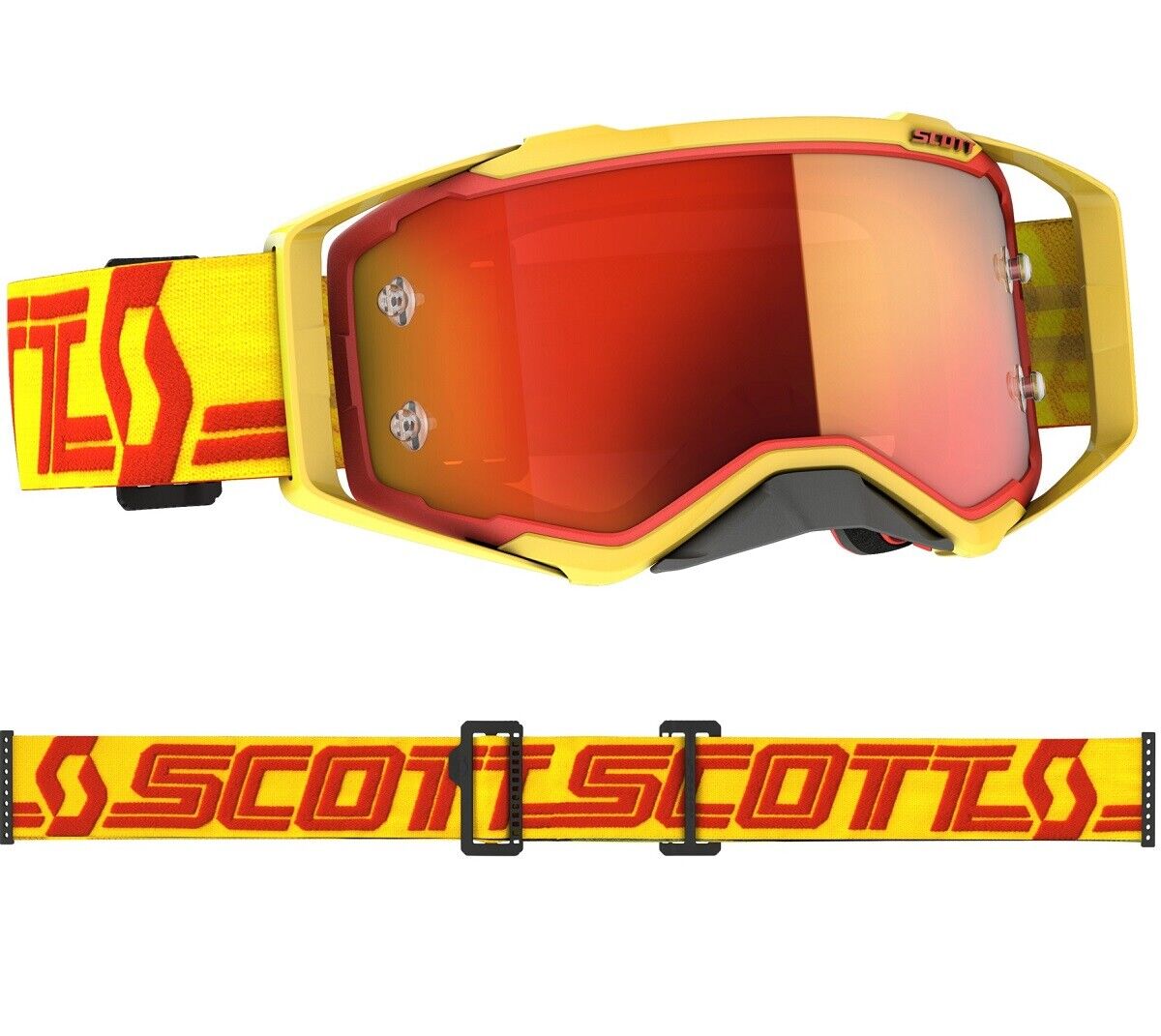 MASCHERA MASCHERINA MX CROSS SCOTT MX GOGGLE PROSPECT 21 YELLOW RED ORANGE CHROM