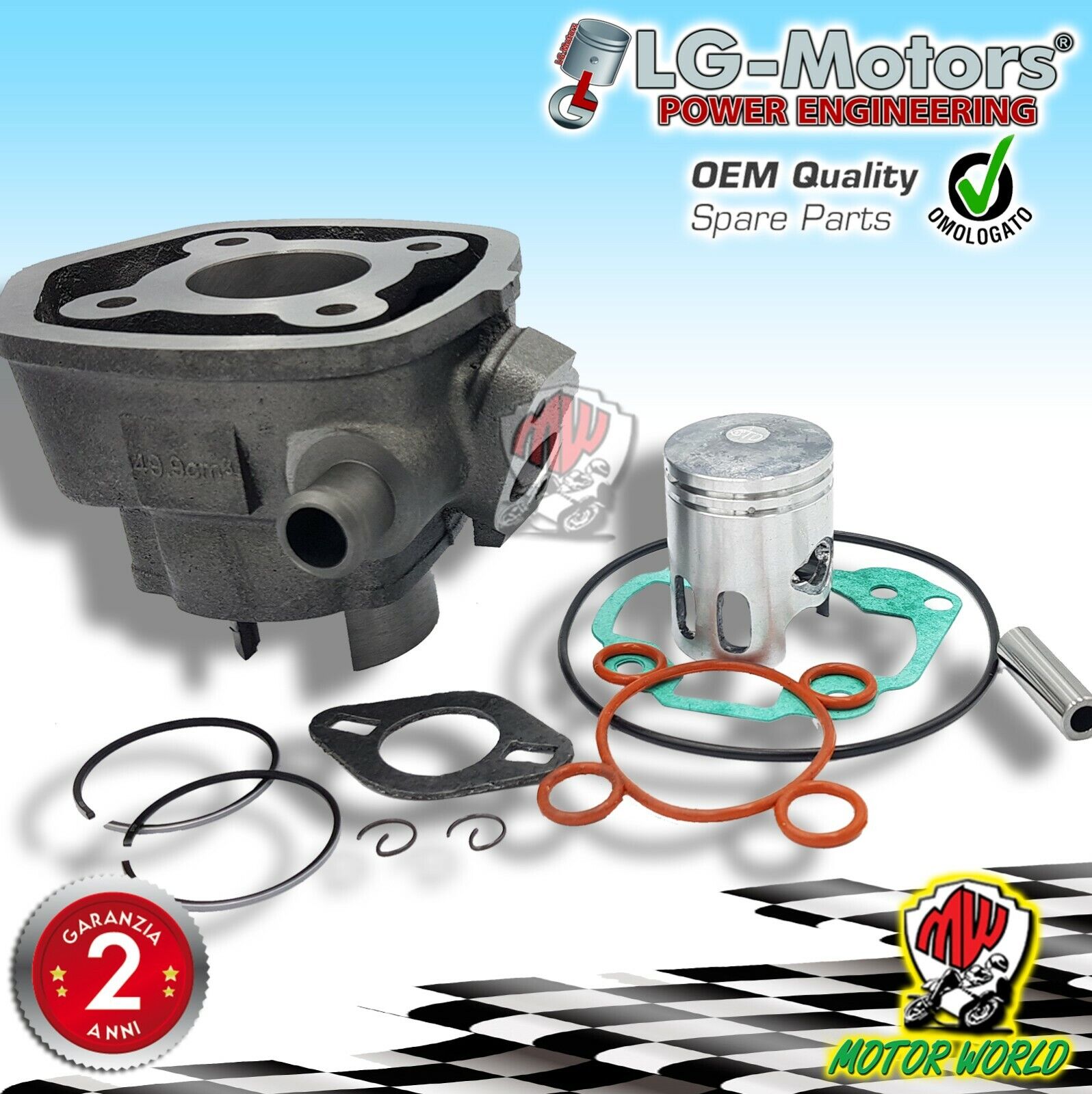 GRUPPO TERMICO 50cc CILINDRO Ø38 MOTORI MALAGUTI F15 FIRE FOX 50 1996 1997 1998