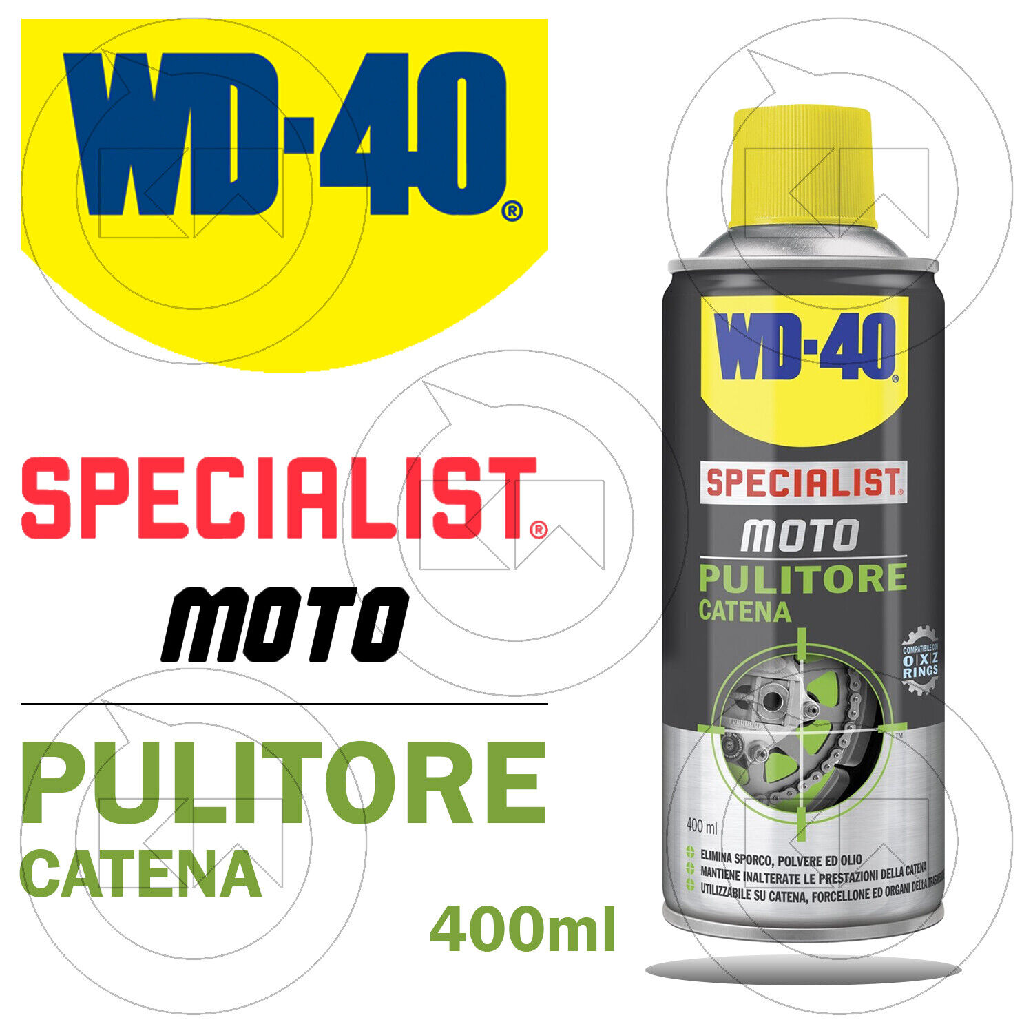 WD-40 SPECIALIST MOTO PULITORE CATENA SPRAY UTILIZZABILE SU CATENE O-RINGS 400ml