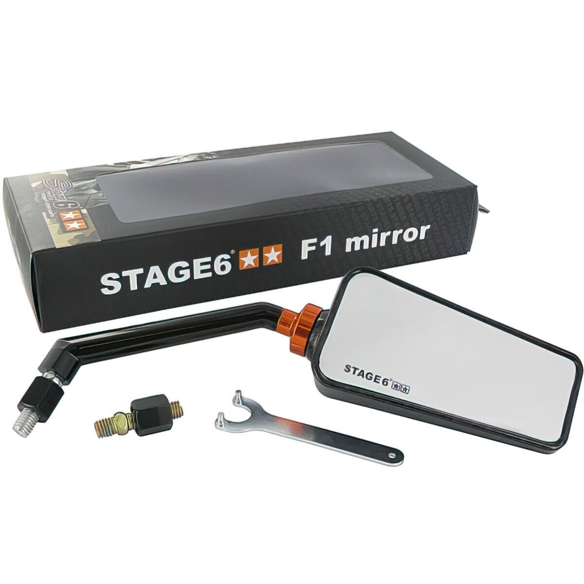 SPECCHIETTO UNIVERSALE DESTRO STAGE6 F1 FILETTATURA M8 CARBON LUCIDO