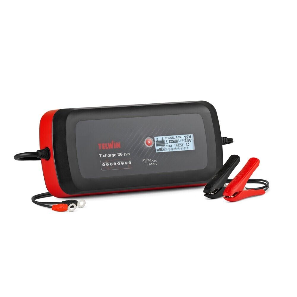 T-Charge 26 Evo Telwin Caricabatterie Tester Mantenitore di Carica PROFESSIONALE