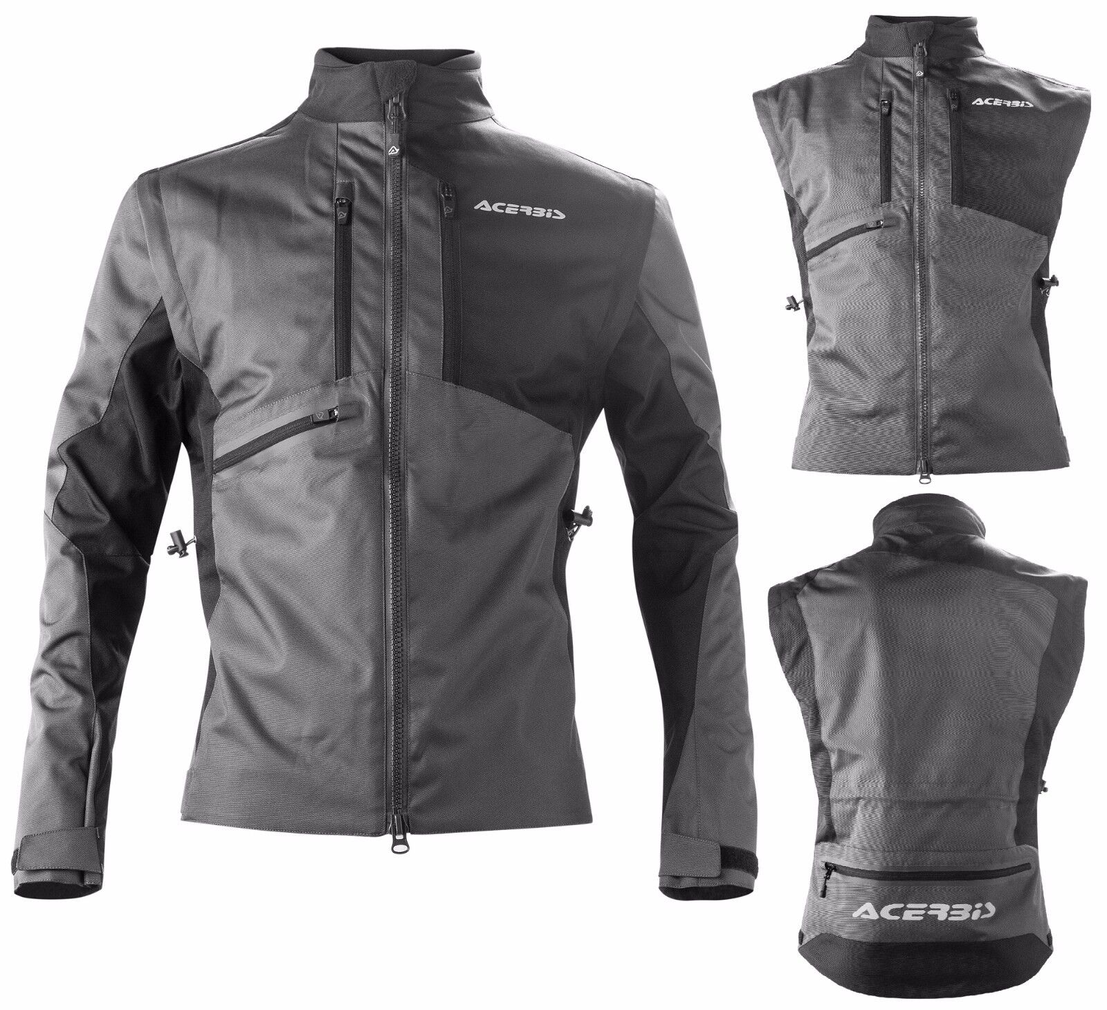 GIACCA ENDURO ONE JACKET ACERBIS NERO GRIGIO MANICHE STACCABILI TG XXXL