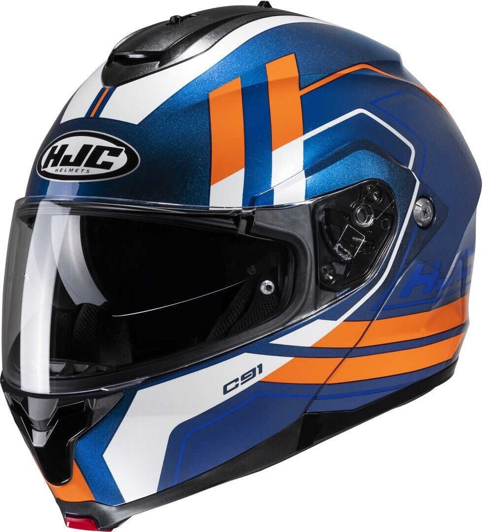 CASCO HELMET MODULARE HJC C91 OCTO MC27 BLU BIANCO ARANCIONE  TG XS