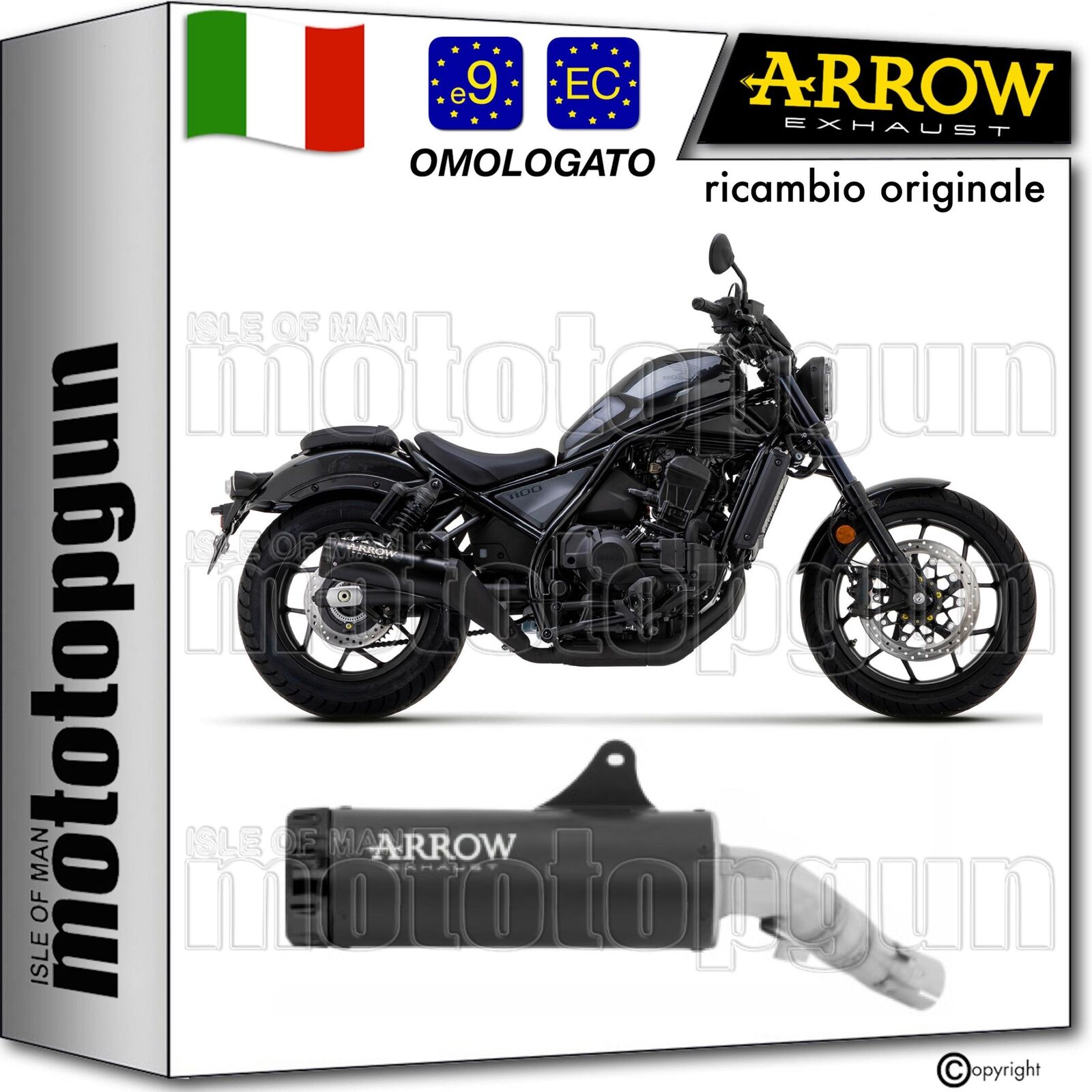 ARROW SCARICO OMOLOGATO REBEL ALLUMINIO NERO HONDA CMX 1100 REBEL 2023 23