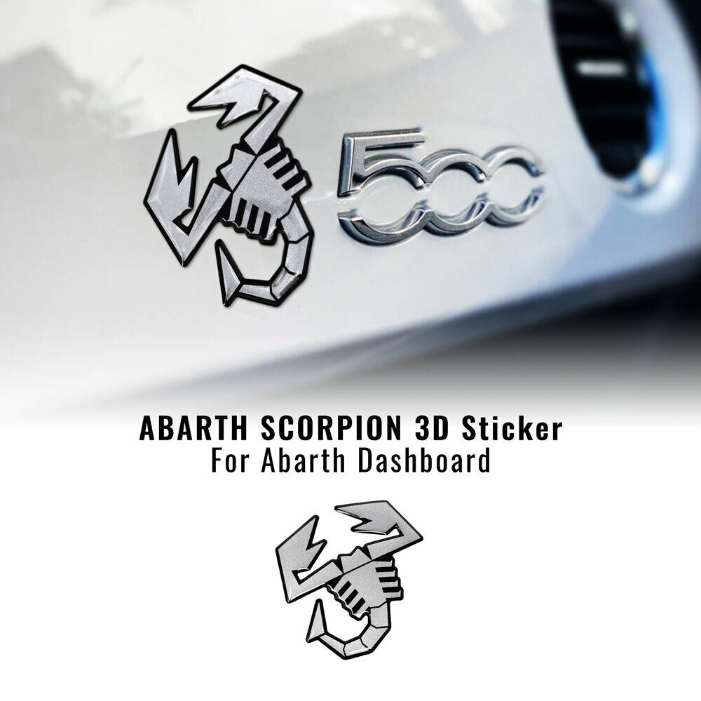 Adesivo 3D per Plancia Cruscotto Fiat 500 Abarth, Argento Satinato