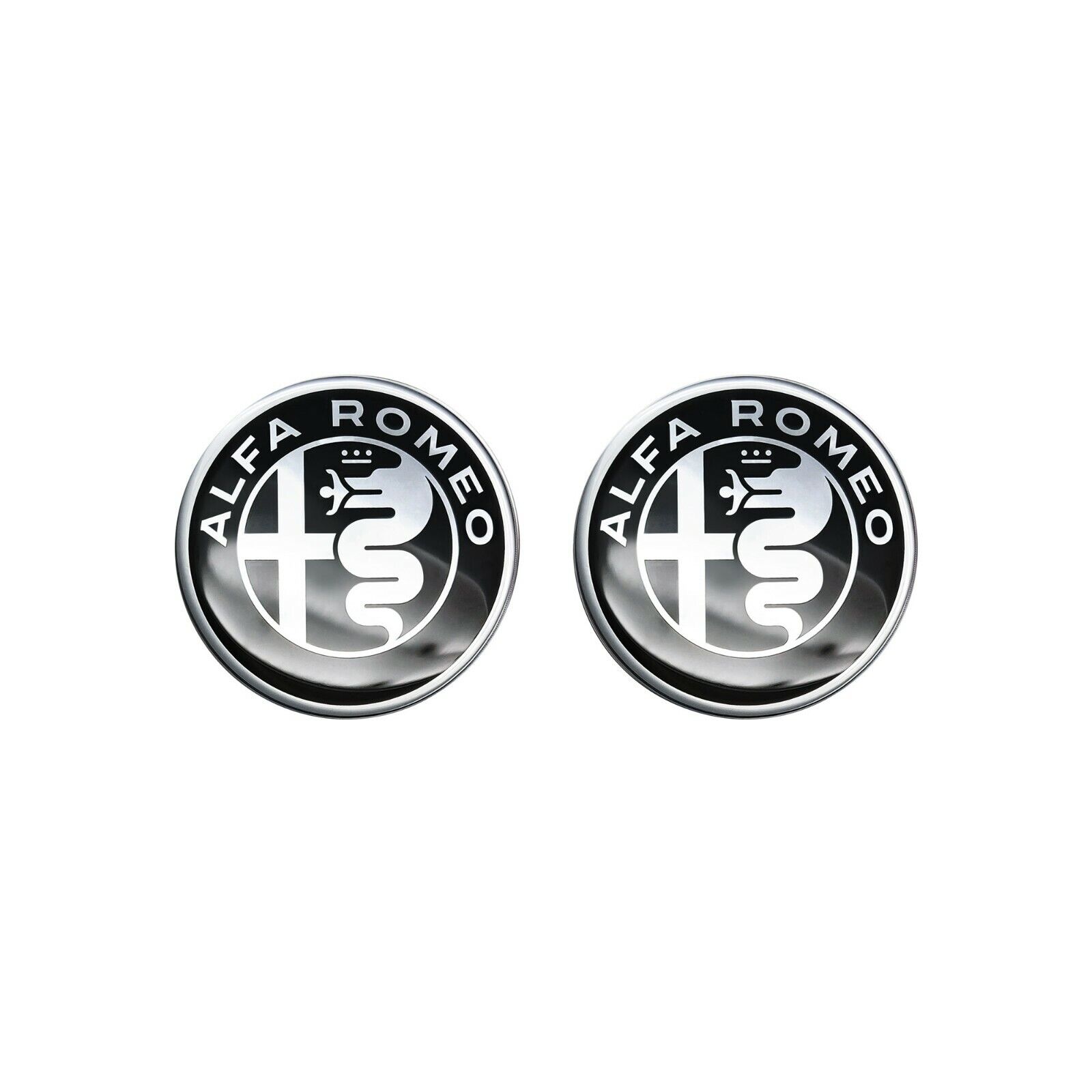 Adesivo Alfa Romeo 3D Ufficiale Logo Black 2 Pezzi da 12 mm