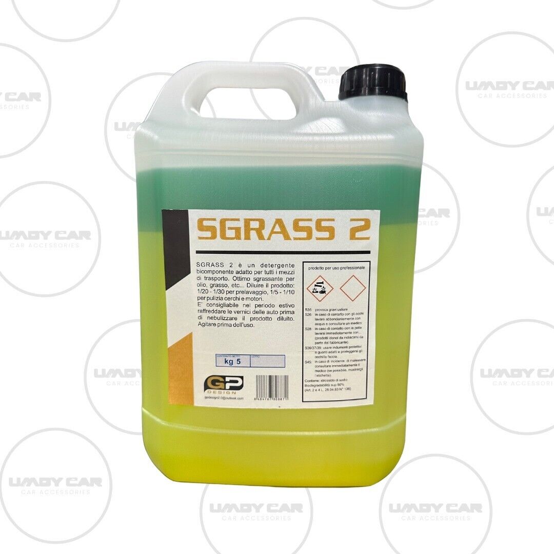 SGRASSANTE CAMION AUTO MOTO DETERGENTE BICOMPONENTE BI FASE 5 KG PURO PER MOTORI
