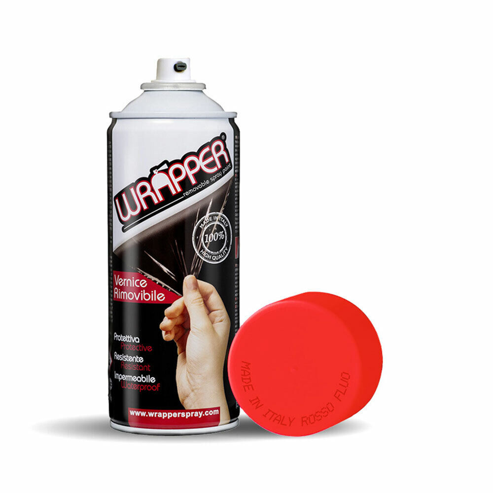 Wrapper Spray Vernice Removibile Tinta Speciale Rosso Fluo