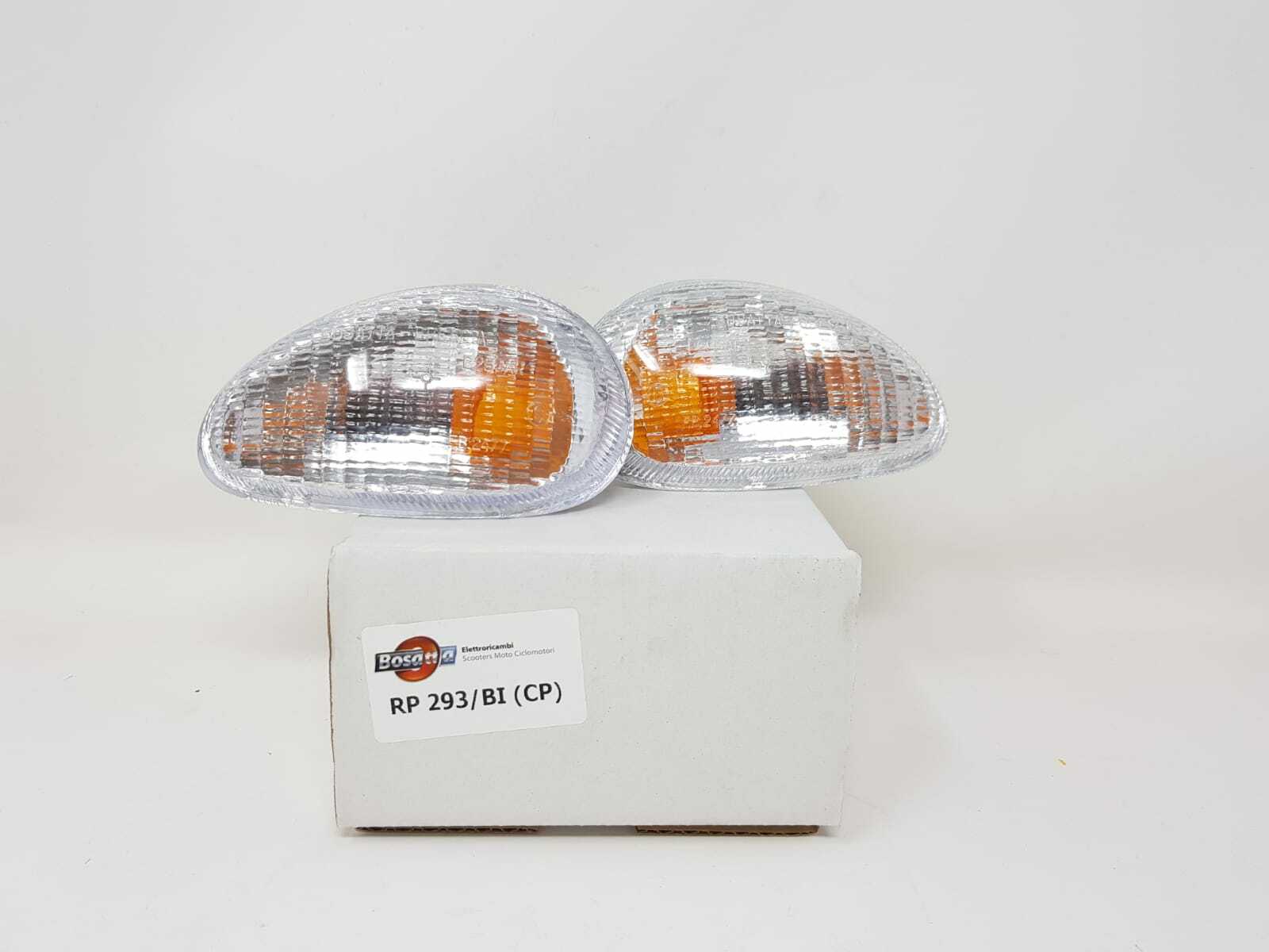 COPPIA FRECCE ANTERIORI BIANCHE VESPA 125-150 ET2/ET4  BOSATTA RP293