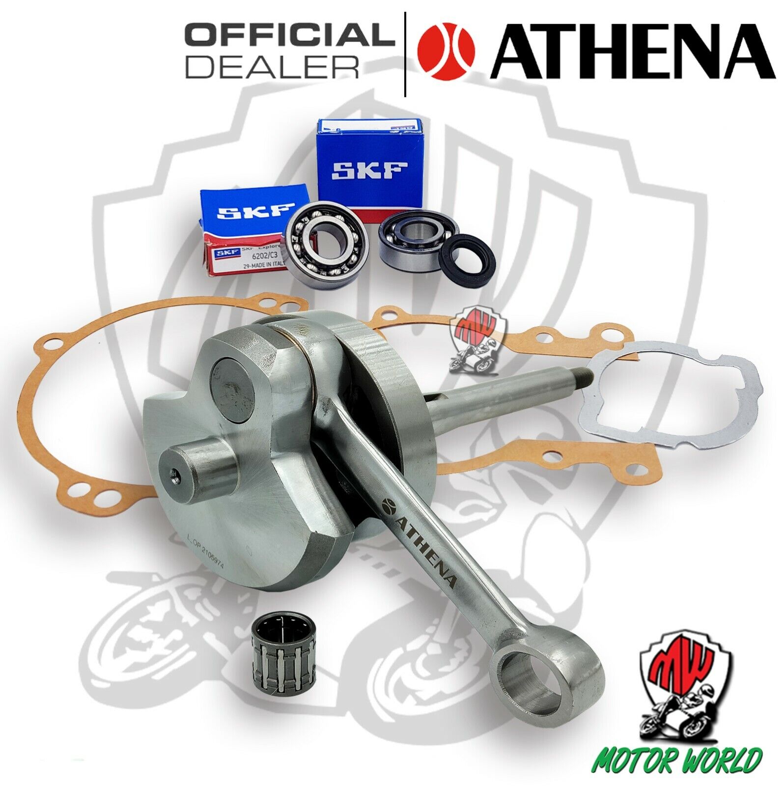 KIT ALBERO MOTORE ATHENA ANTICIPATO + CUSCINETTI PIAGGIO CIAO FREE 50