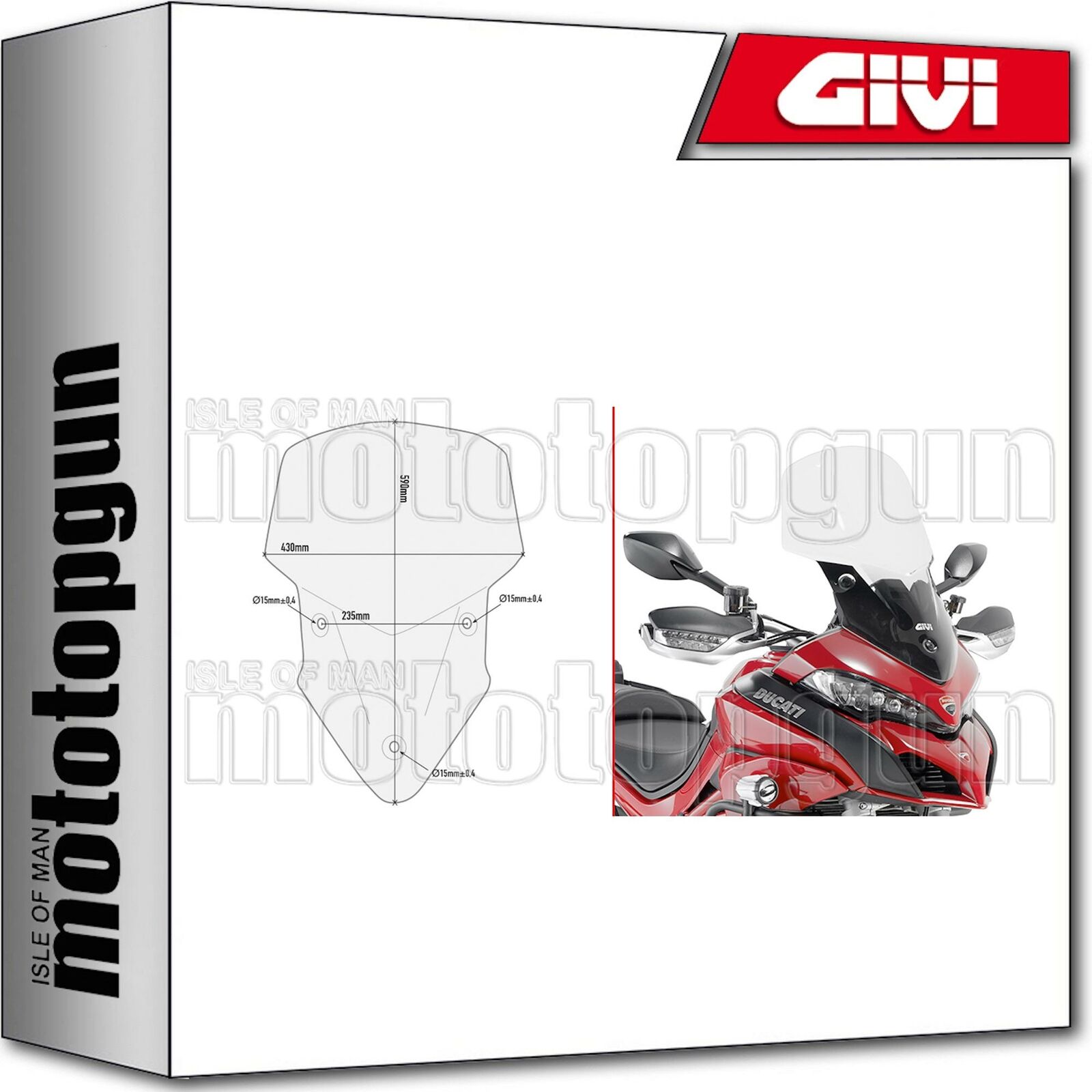 GIVI PARABREZZA D7406ST DUCATI MULTISTRADA 1200 2015 15 2016 16 2017 17 2018 18