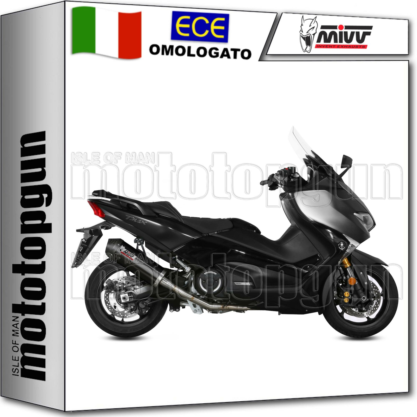 MIVV SCARICO COMPLETO OMOLOGATO OVAL INOX NERO CC YAMAHA T-MAX TMAX 530 2018 18