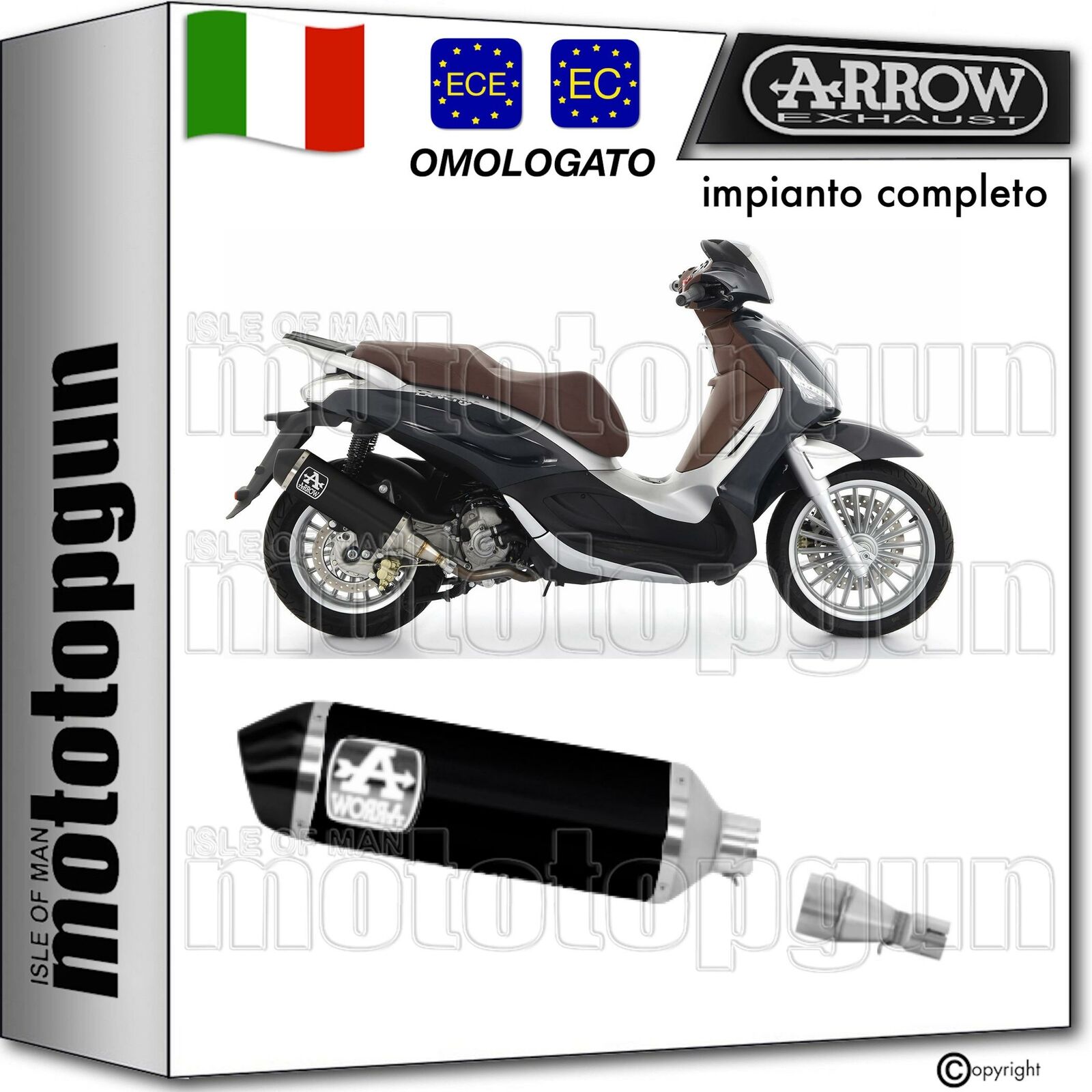 ARROW SCARICO CATALIZZATO OMOLOGATO URBAN NERO PIAGGIO BEVERLY 300 HPE 2021 21