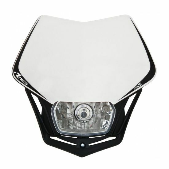 Mascherina Faro Anteriore Racetech Rtech V-Face White Universale Moto Headlight