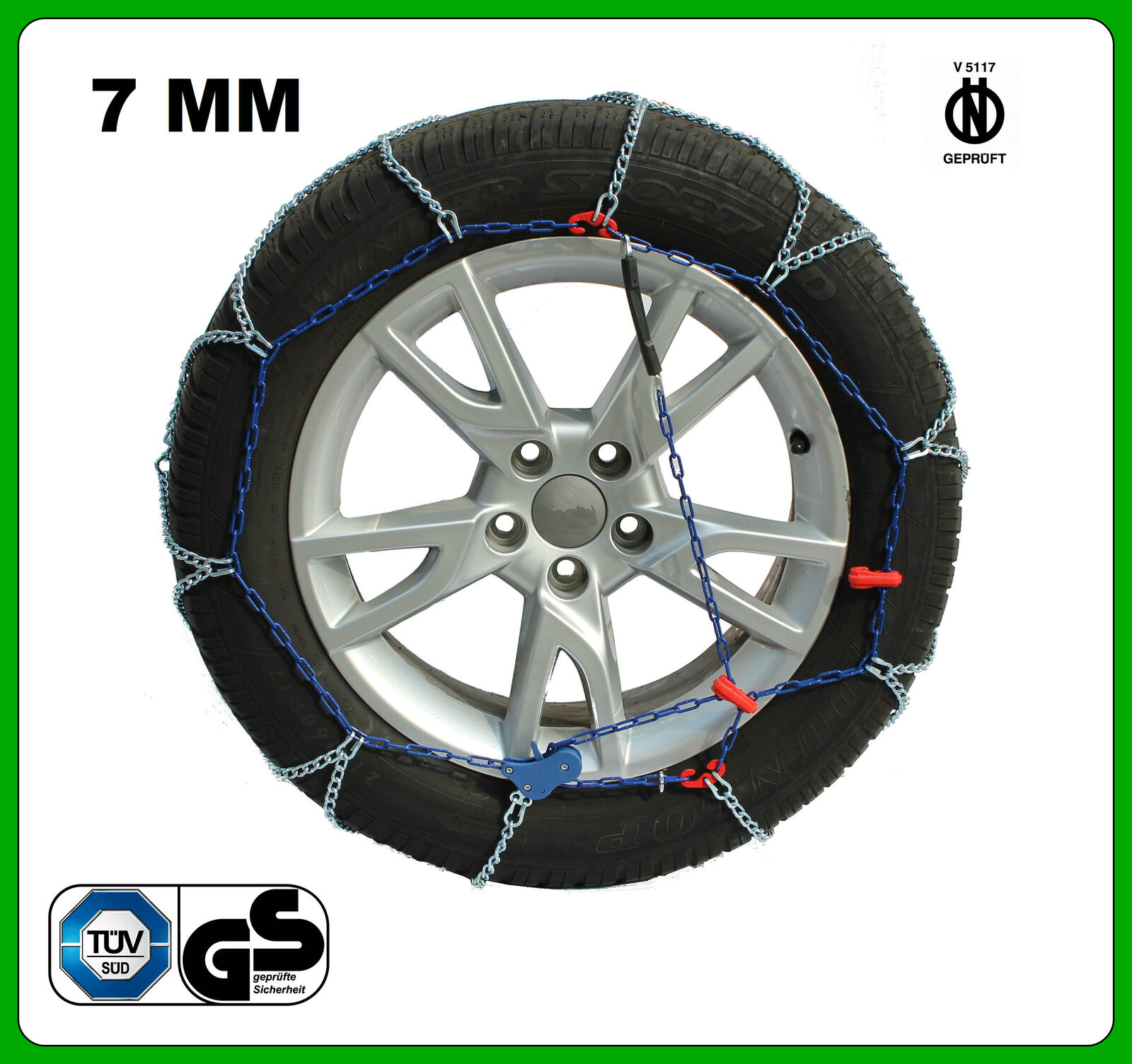CATENE DA NEVE OMOLOGATE 7 millimetri 7MM PER PNEUMATICI 215/70-15 215/70 R15