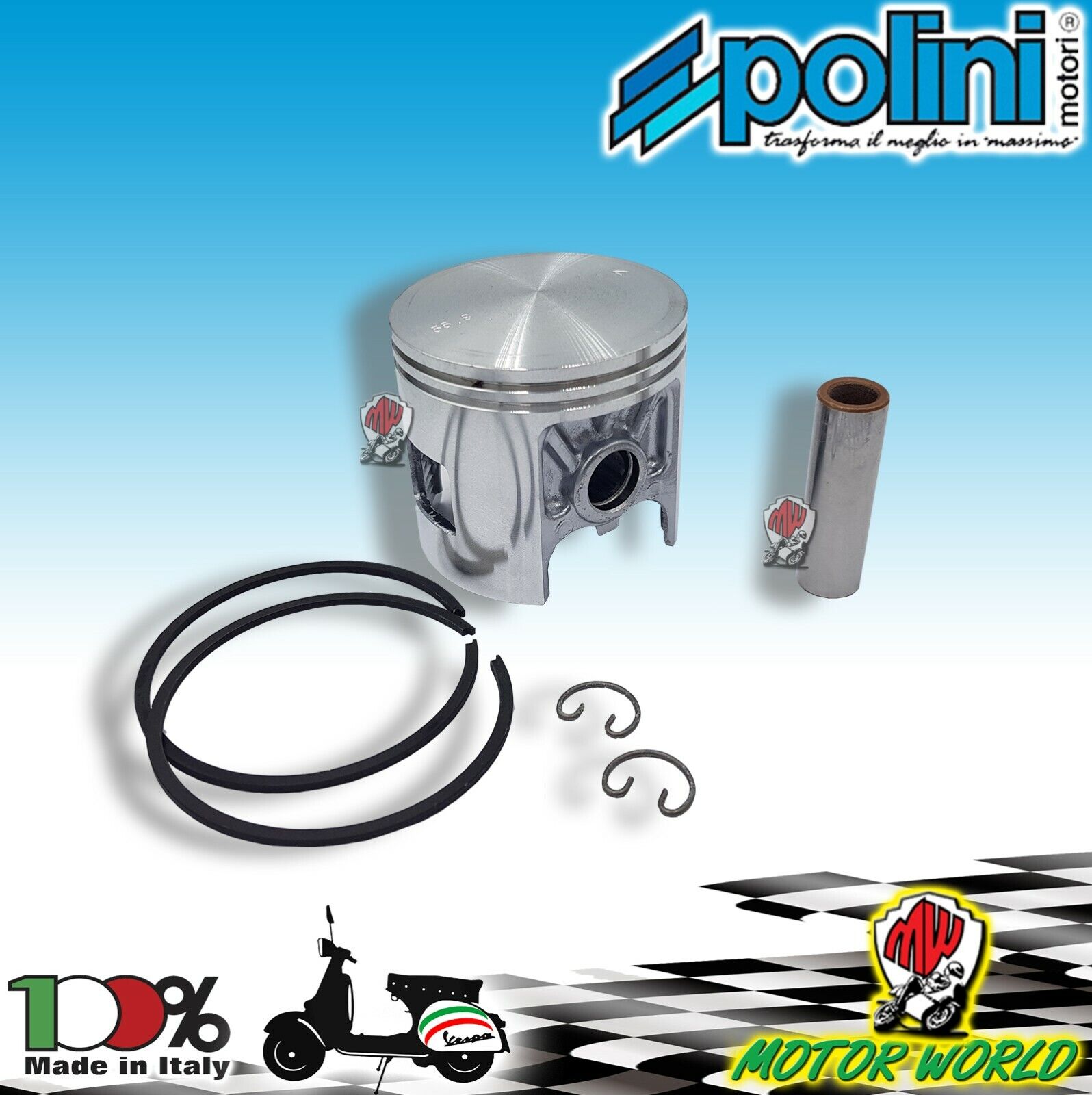 204.0048 PISTONE D.55,8 POLINI PIAGGIO : APE 50