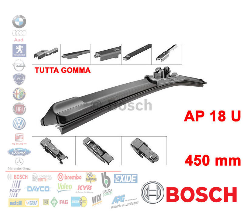 SPAZZOLA TERGICRISTALLO BOSCH 3397006831 AEROTWIN PLUS 45 CM TUTTA GOMMA AP18U