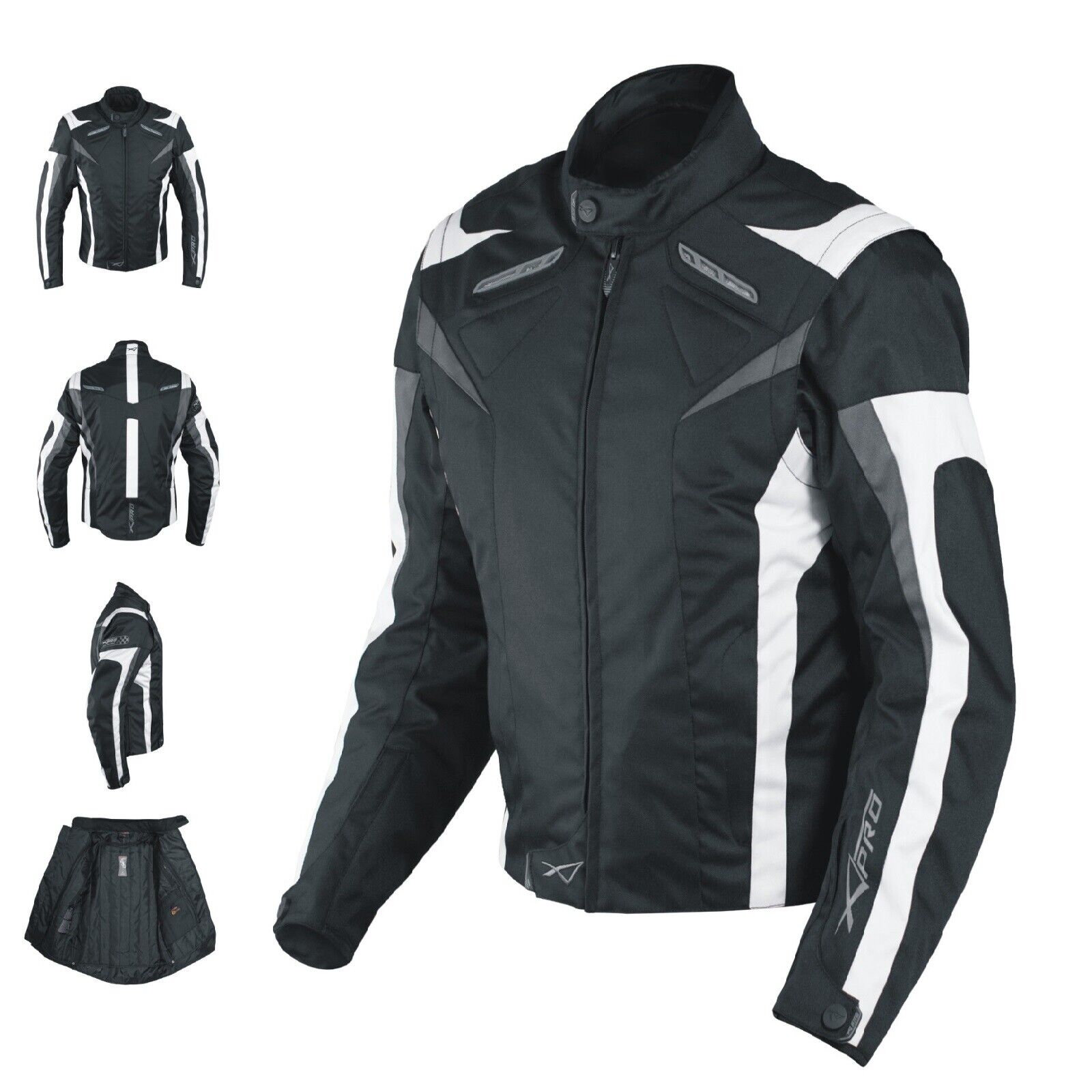 Ladies Textile Jacket sport Racing CE Armour Thermal Vents Motorcycle White XS