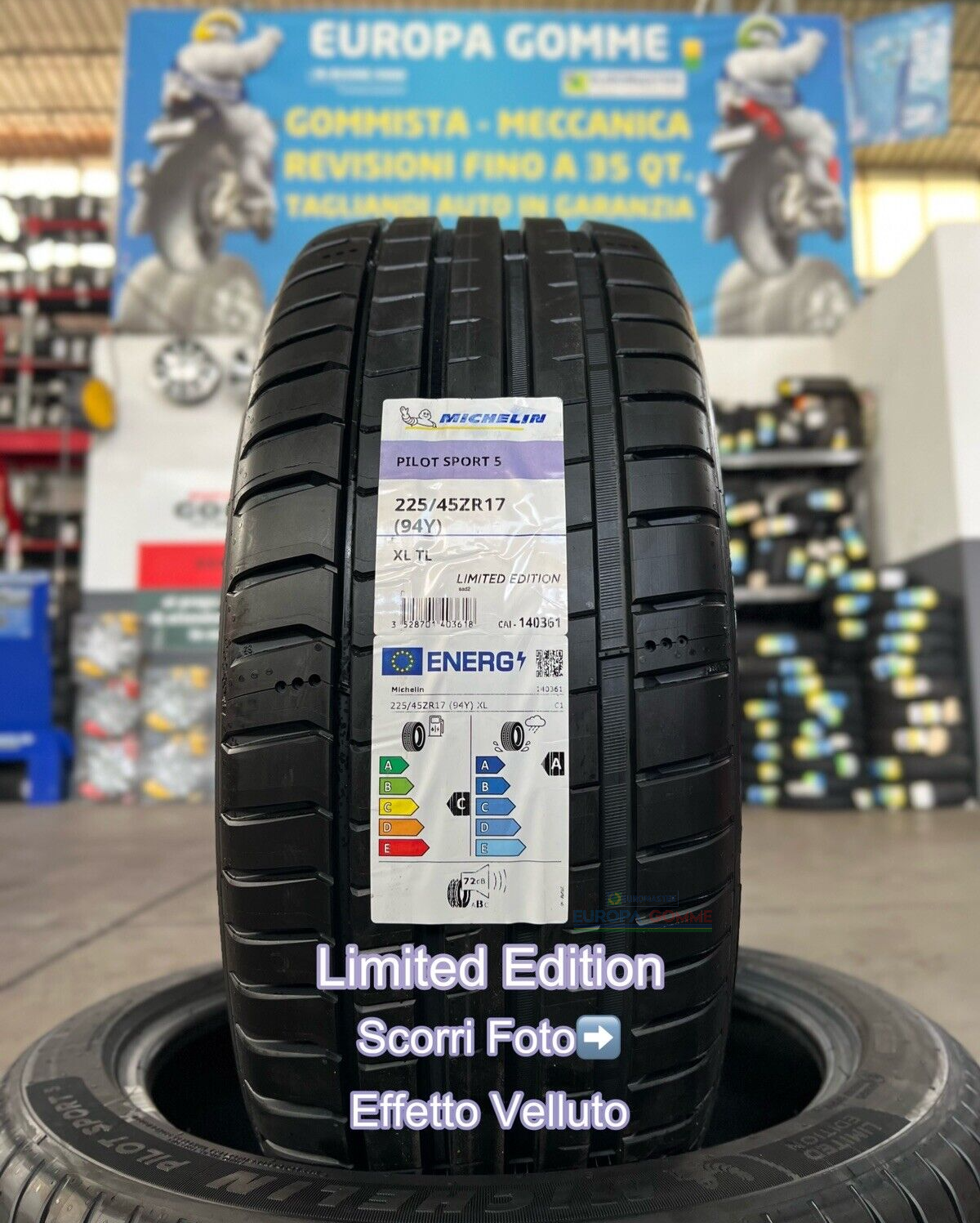 GOMME MICHELIN 225/45 R17 94Y XL LIMITED EDITION PILOT SPORT 5 VELLUTATE DOT2023