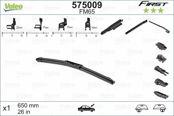 VALEO 575009 - Spazzola tergicristallo anteriore 650mm