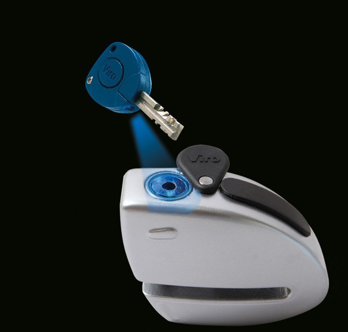 VIRO BLOCCA DISCO ANTIFURTO PER BICI - SCOOTER - MOTO "WHITE SHARK" ART.165.7