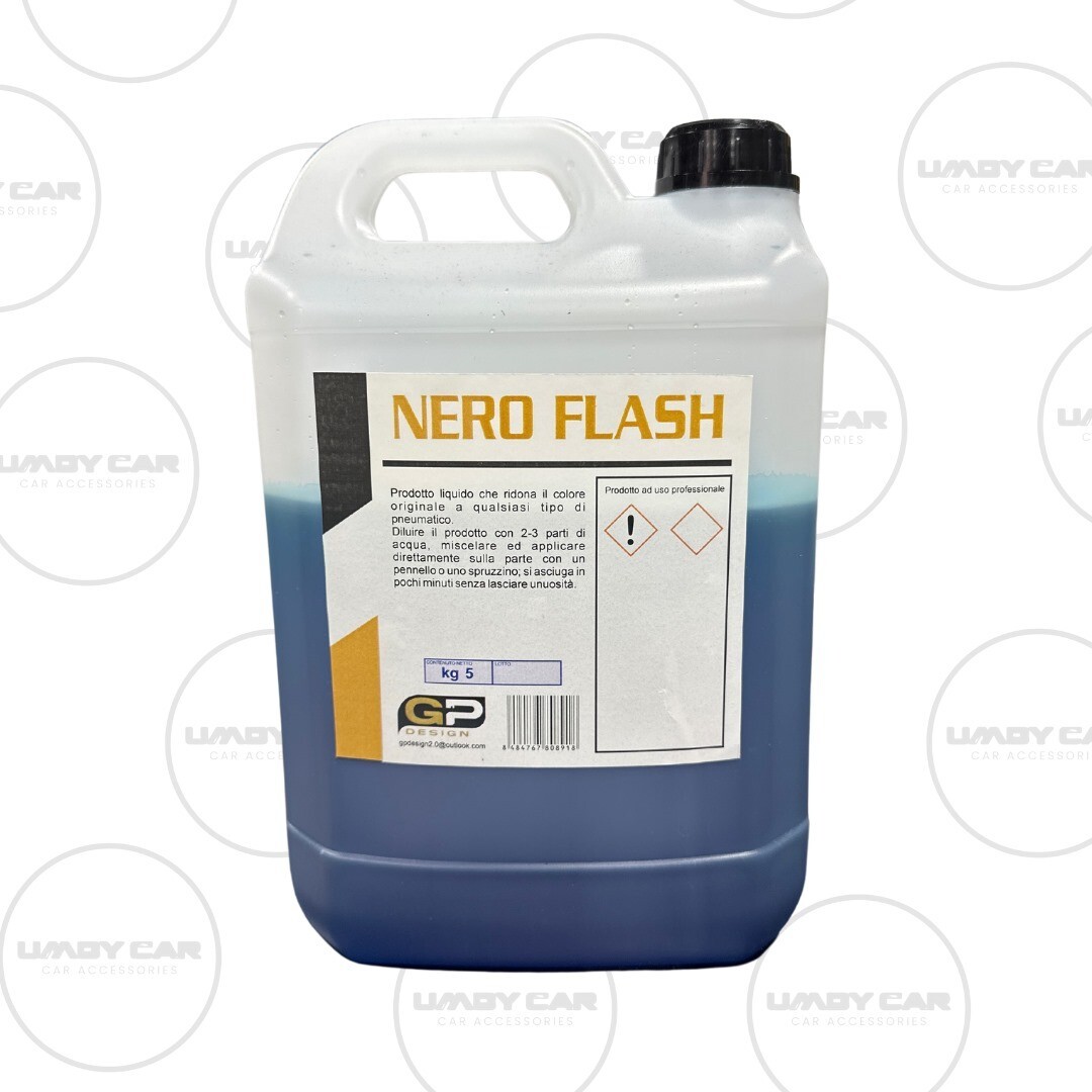 NERO FLASH 5 KG NERO GOMME ASSOLUTO DA DILUIRE PER PNEUMATICI AUTO CAMION MOTO