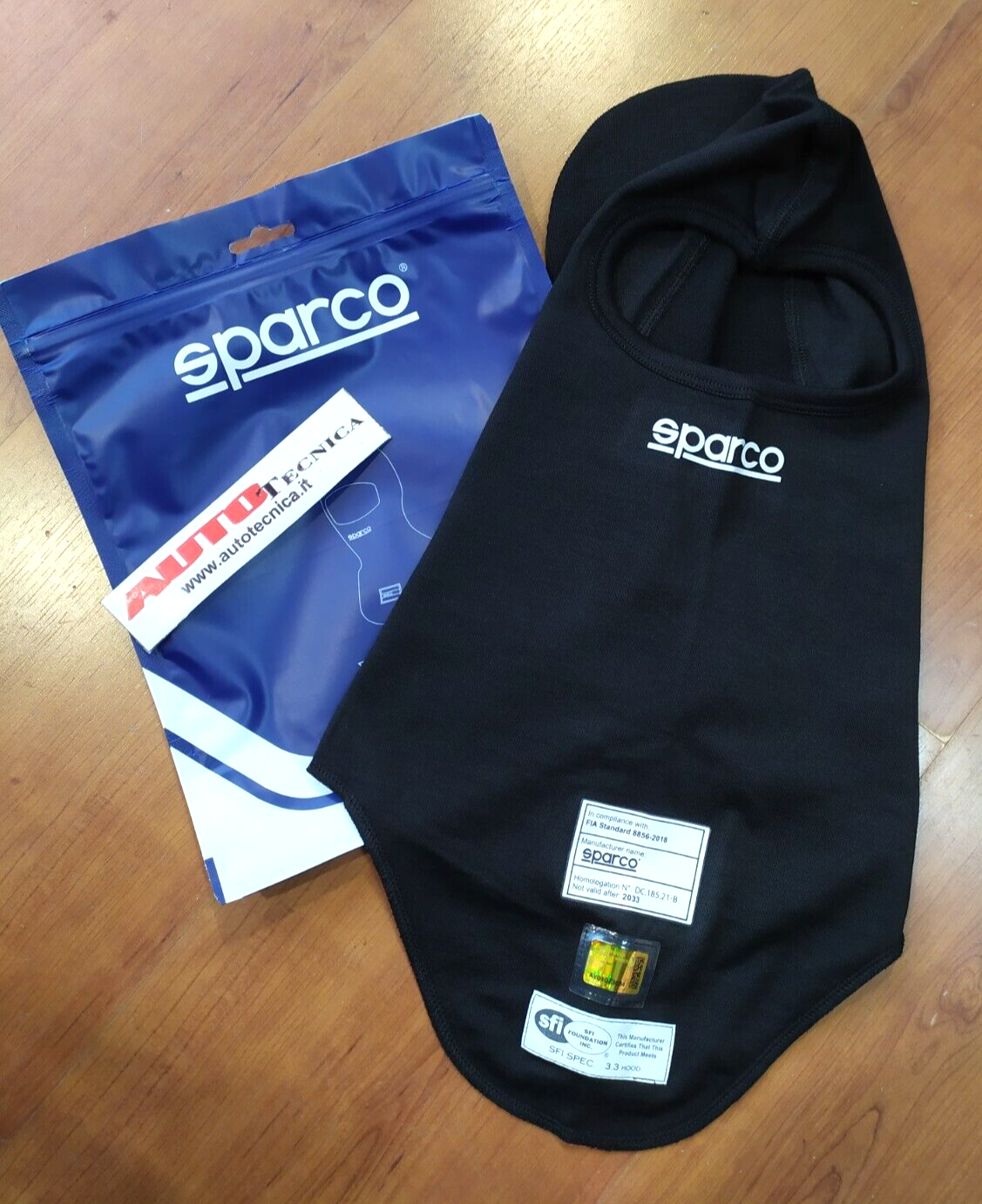 SOTTOCASCO IGNIFUGO SPARCO RW7 DELTA COL. NERO OMOLOGATO FIA 8856 2018 BALACLAVA