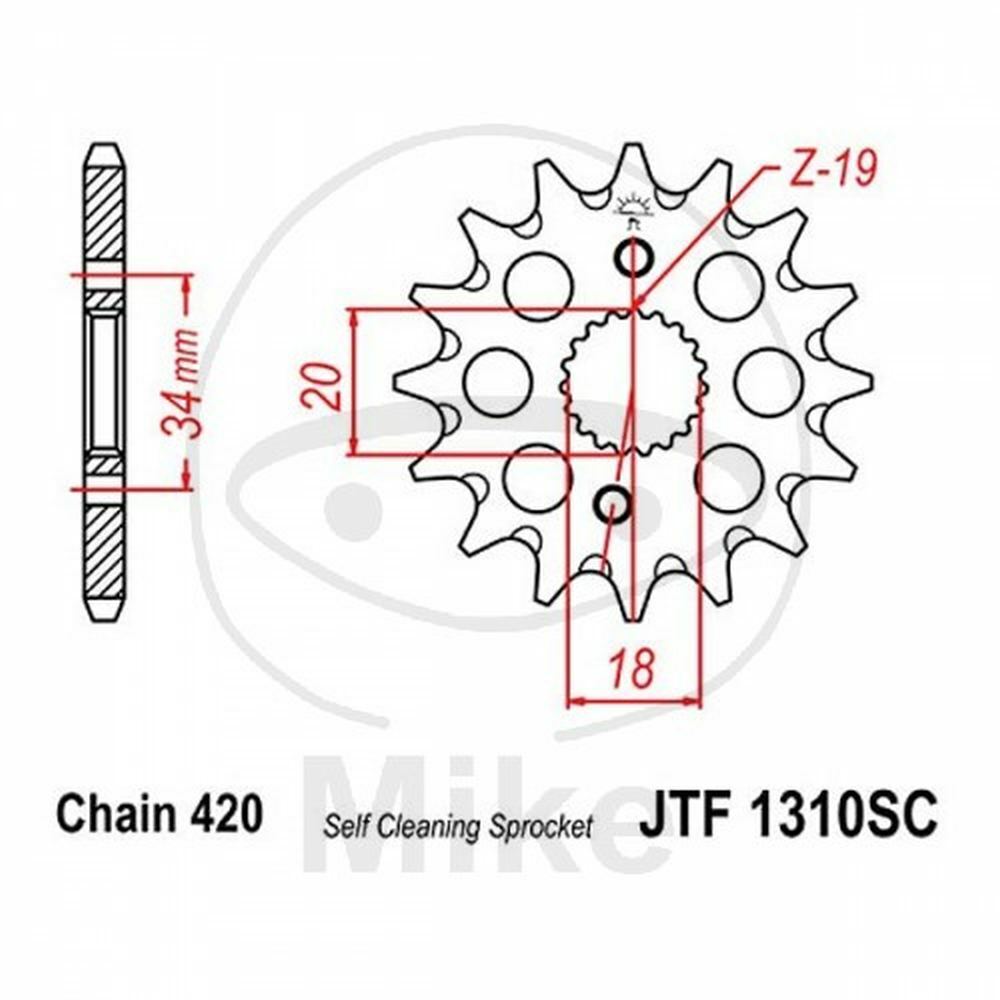 PIGNONE DI TRASMISSIONE ACCIAIO JT SPROCKETS 15 DENTI JTF1310.15SC