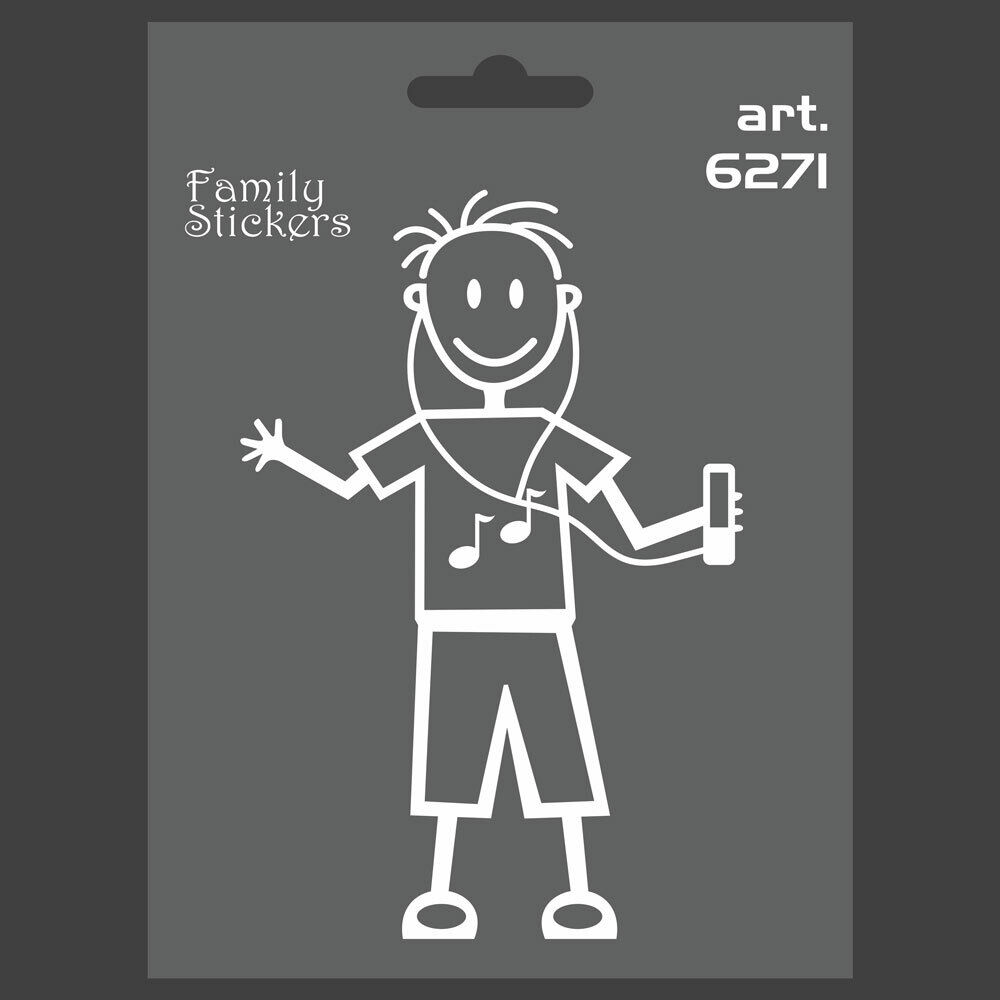 Adesivi Family Stickers Ragazzo Musica