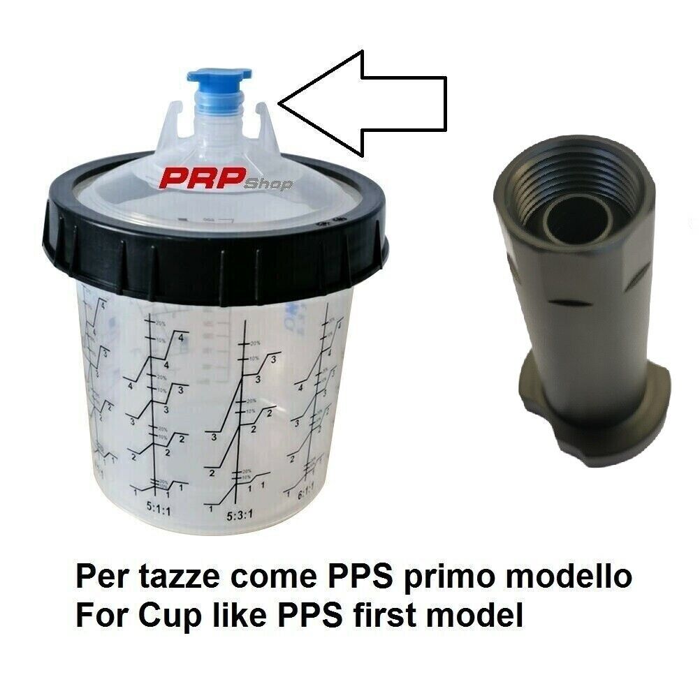 ADATTATORE TAZZE MONOUSO PPS PISTOLE A SPRUZZO DEVILBISS MINI Adapter System PPS