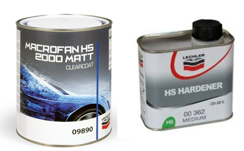 Trasparente Acrilico Opaco MACROFAN HS 2000 CLEARCOAT LECHLER 09 890 1LT + Cat.