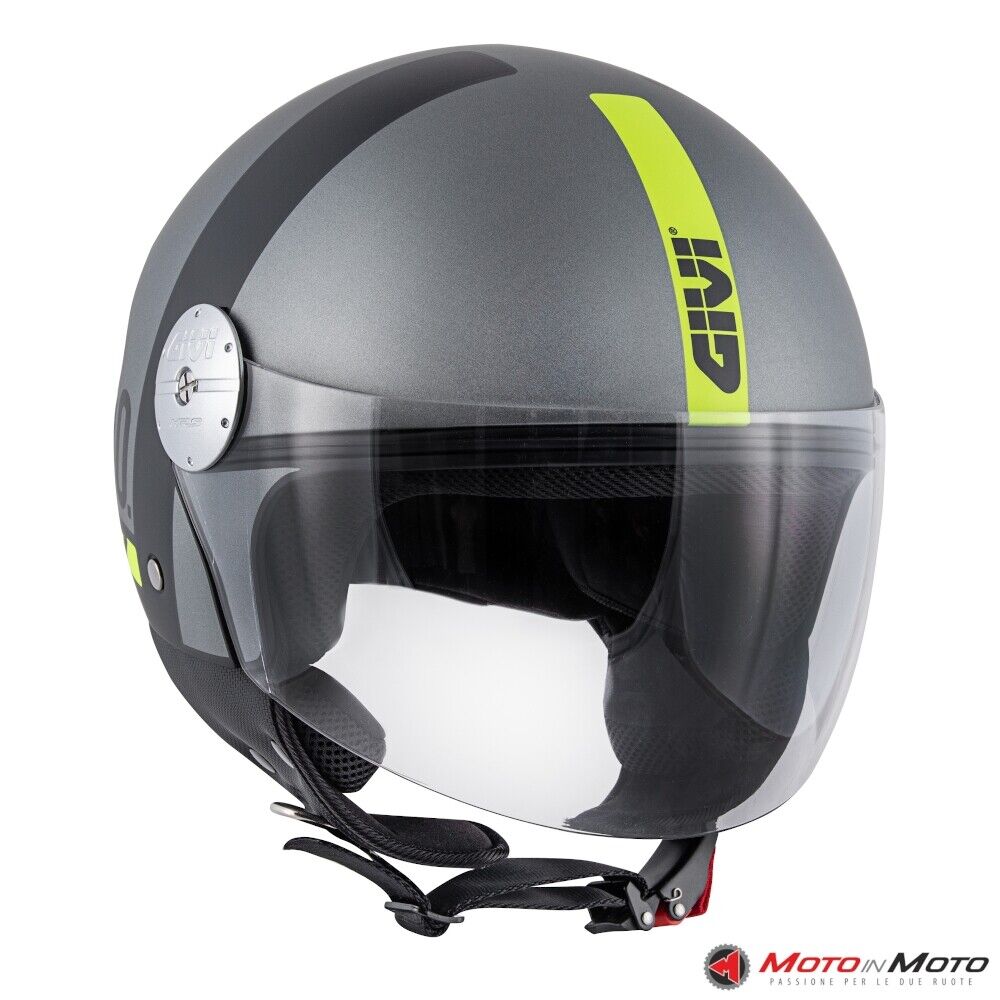 Casco Demi-jet Givi 10.7 Mini-J Concept Nero Antracite Giallo Taglia XL