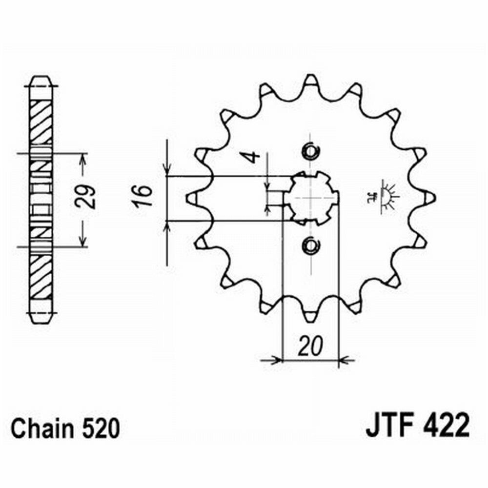 PIGNONE JT 422 z13  KAWASAKI 200 KDX 1983-1983