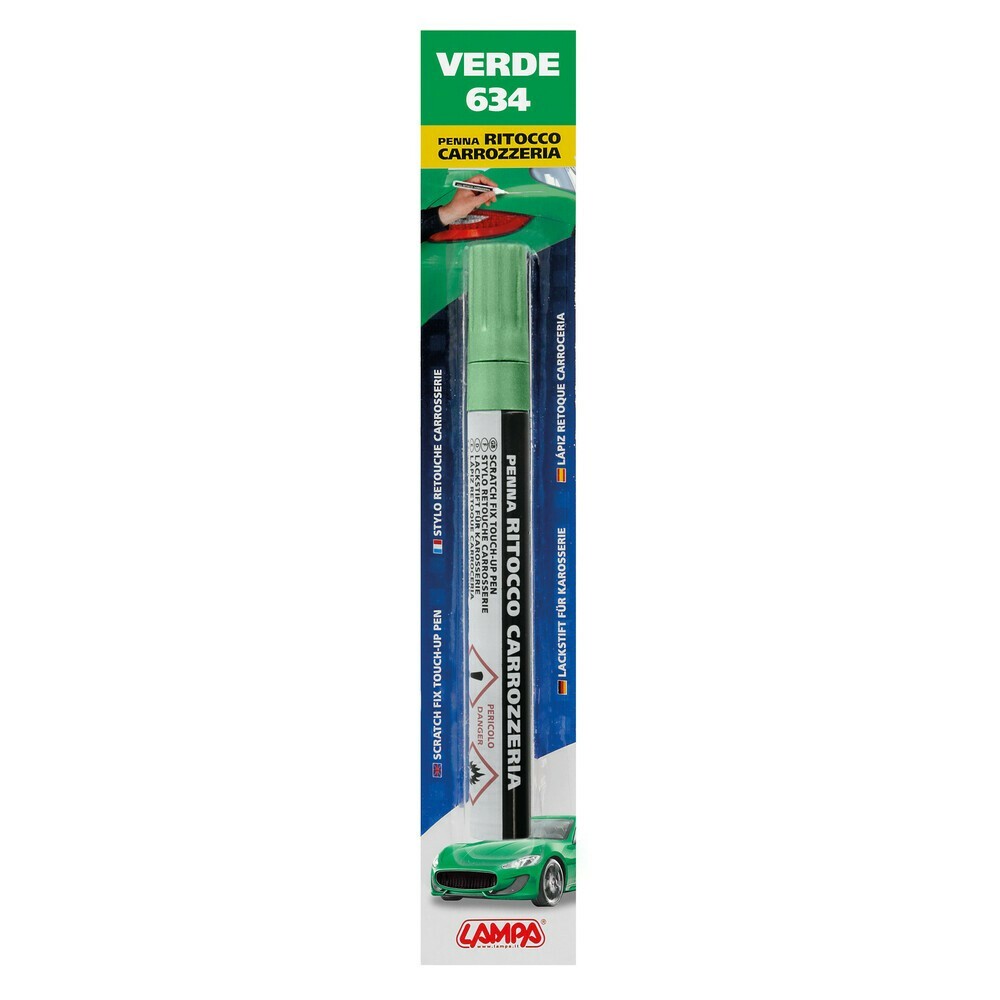 Penna ritocco carrozzeria con colore specifico - Verde - 634