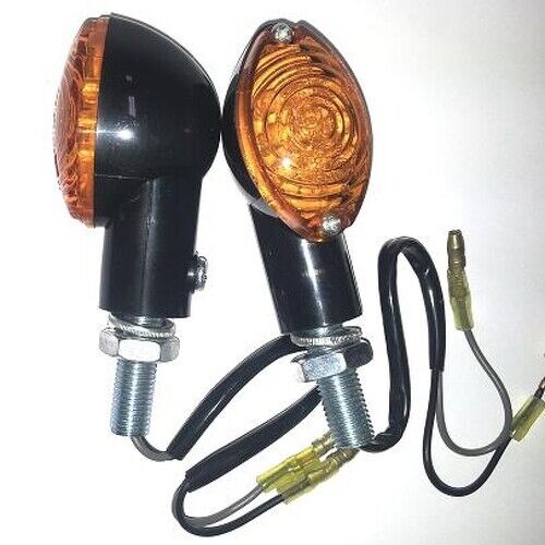 Turn Signals Indicators LED Motorcycle Universal Pair Motorbike Scooter Black