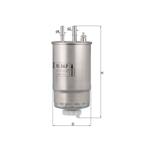 Filtro Carburante Mahle KL 567 per Alfa Romeo Chrysler Citroën Fiat Ford Gmc