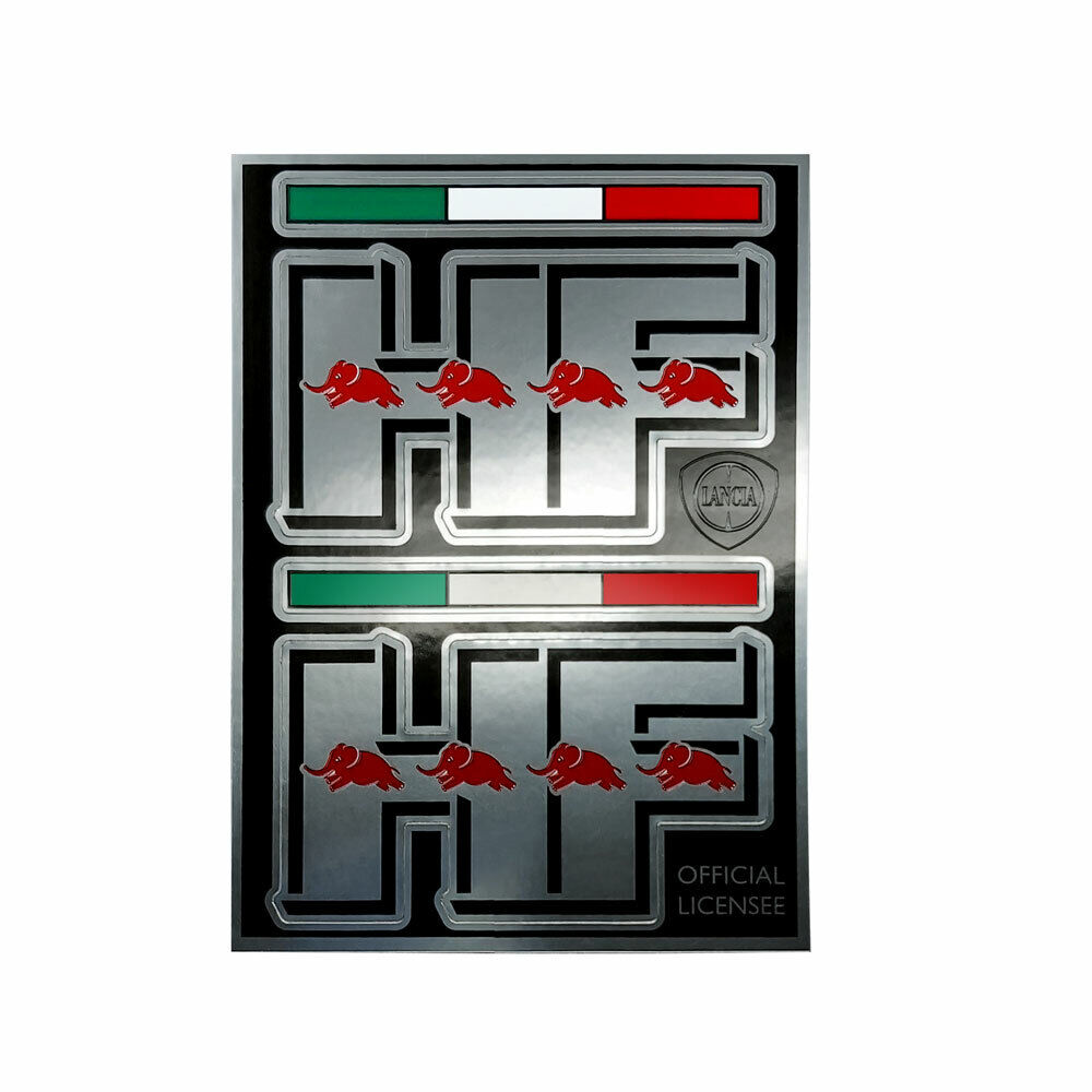 Adesivi Lancia HF Ufficiali 2 Loghi 2 Tricolore, 94 x 130 mm