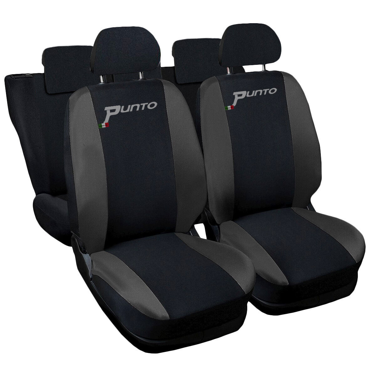COPRISEDILI AUTO BICOLORE COMPATIBILI CON GRANDE PUNTO 3 PT FODERE GRIGIO SCURO