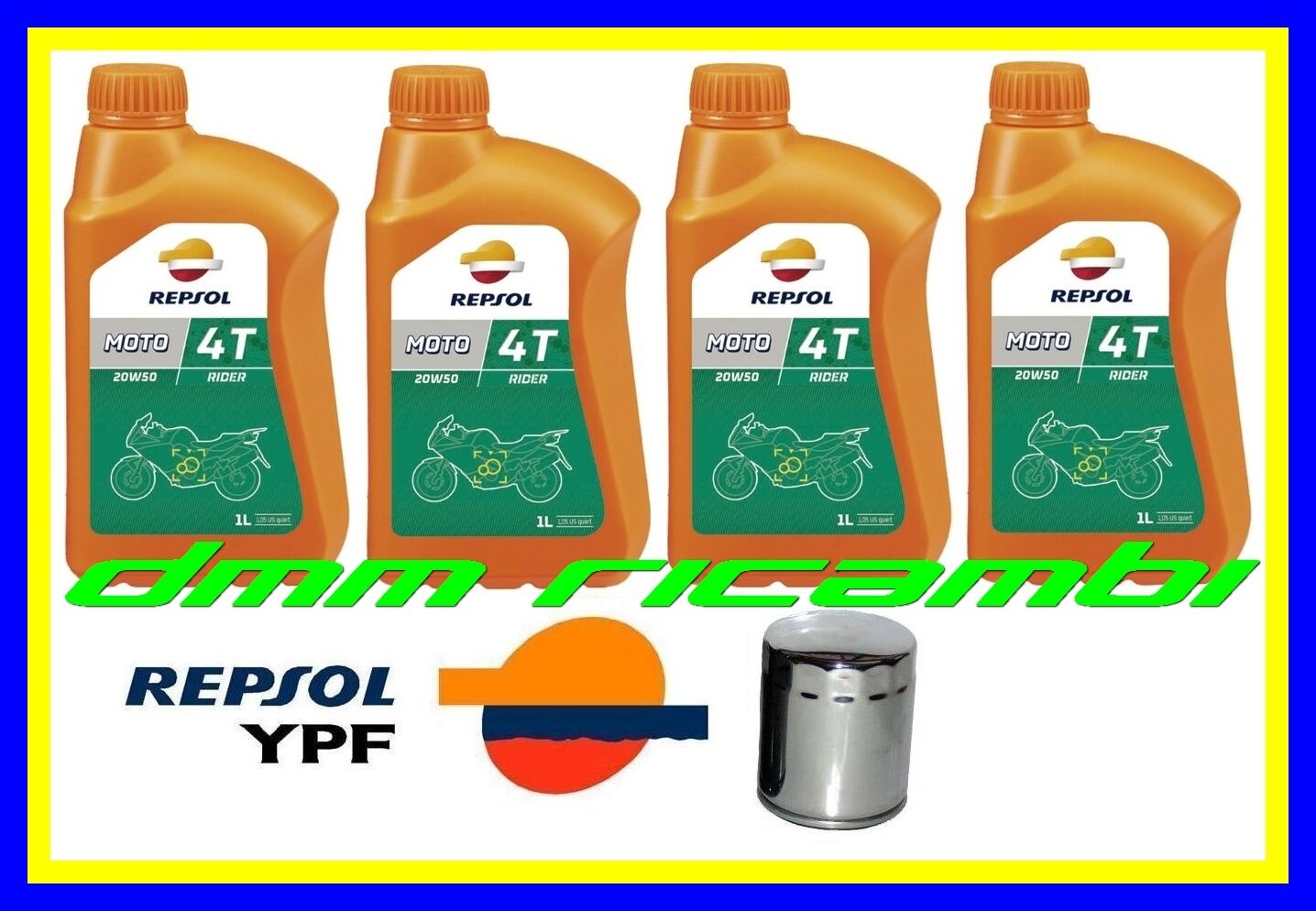 Kit Tagliando HARLEY DAVIDSON 883 1200 1340 1450 + Filtro Olio REPSOL 20W50 CROM