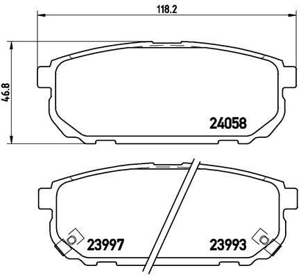 BREMBO P30023 Kit pastiglie freno per KIA SORENTO I (JC), SORENTO I VAN (JC)