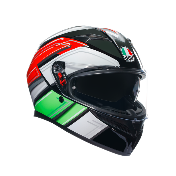 CASCO AGV INTEGRALE DOPPIA VISIERA  K3 E2206  WING BLACK/ITALY TAGLIA XS