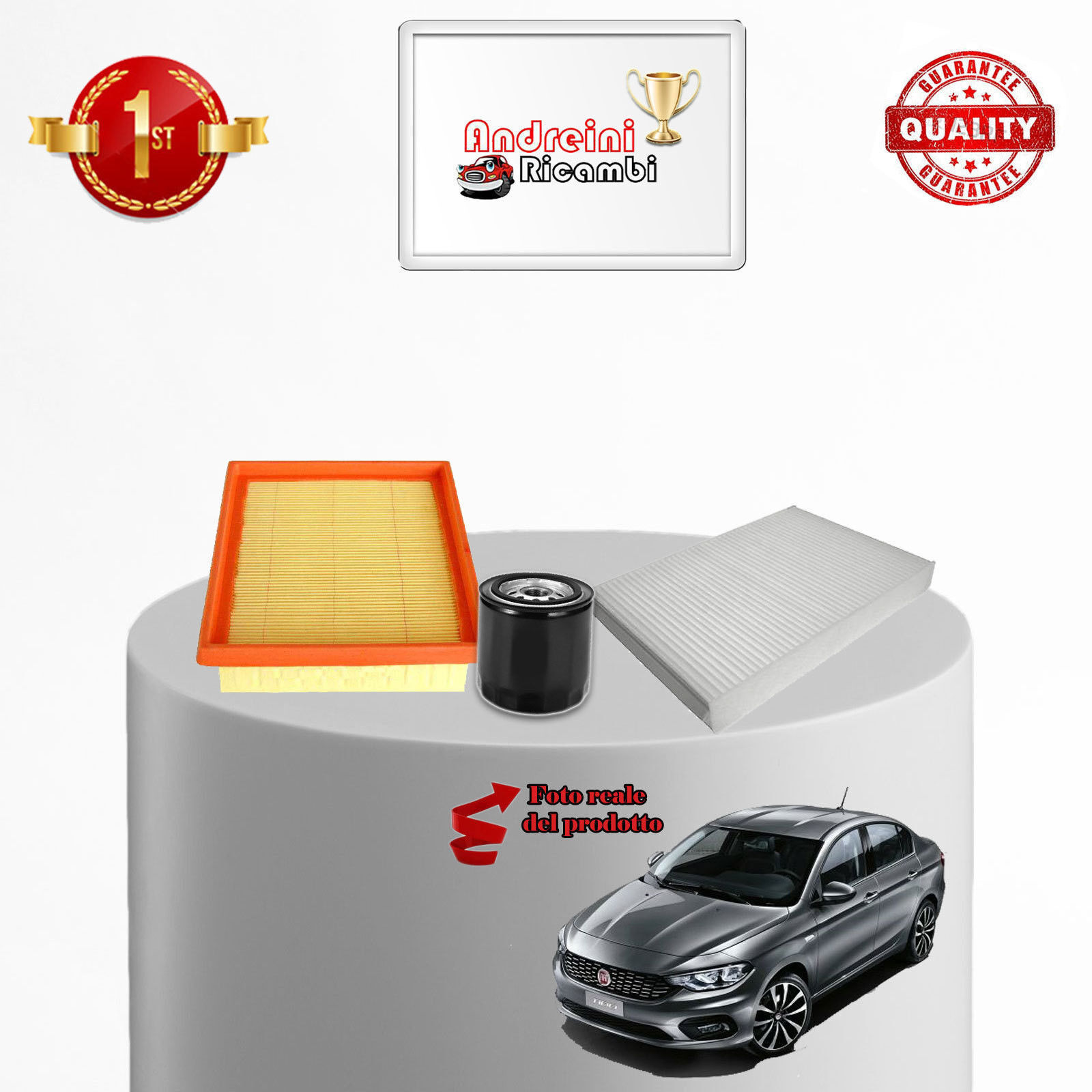 KIT TAGLIANDO 3 FILTRI FIAT TIPO 1.4 70KW 95CV 2016 ->