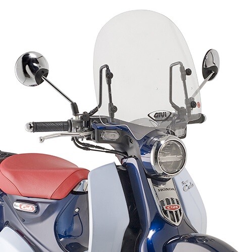 GIVI Parabrezza Trasparente 38,5 x 40 per Honda SUPER CUB 125 2018 - 2022