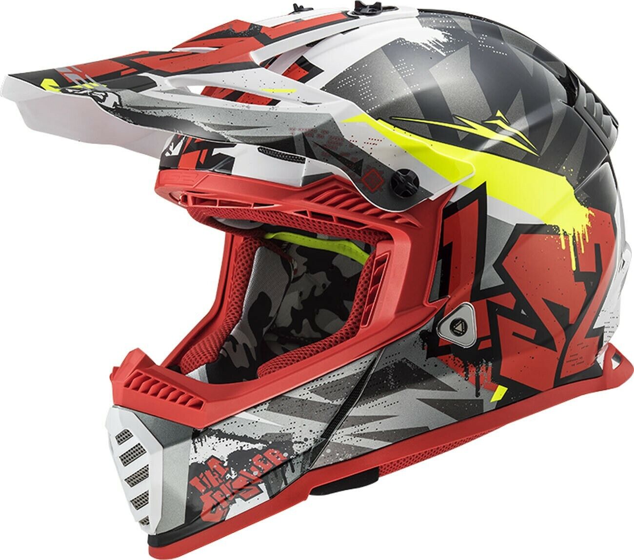 CASCO HELMET CROSS  MX437 FAST EVO CRUSHER NERO ROSSO LS2 SIZE S